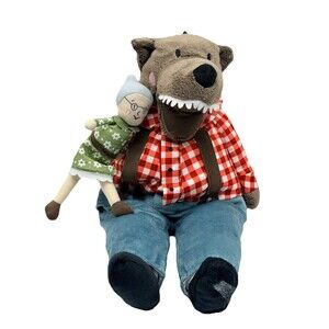 IKEA LUFSIG Big Bad Wolf and Grandma Plush Little Red Riding Hood 17" Toy *READ*